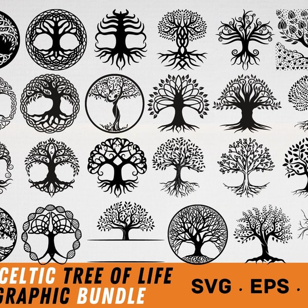 Celtic tree of life svg, Tree of life Clipart, Tree of Life Svg Bundle, Family Tree SVG, Celtic tree of life Vector Stencil Template PNG SVG