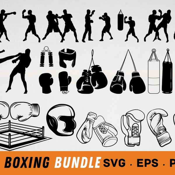 Boxing svg bundle, Boxing svg, Boxing gloves svg, Boxing cut file silhouette, Boxing clipart, Boxer svg, Kickboxing svg, Fighting Boxing svg