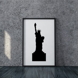 New York Skyline svg, NYC skyline svg Clipart, New York City SVG, Famous City Skyline svg, Clip Art Statue liberty, Cricut, Silhouette, Png image 4