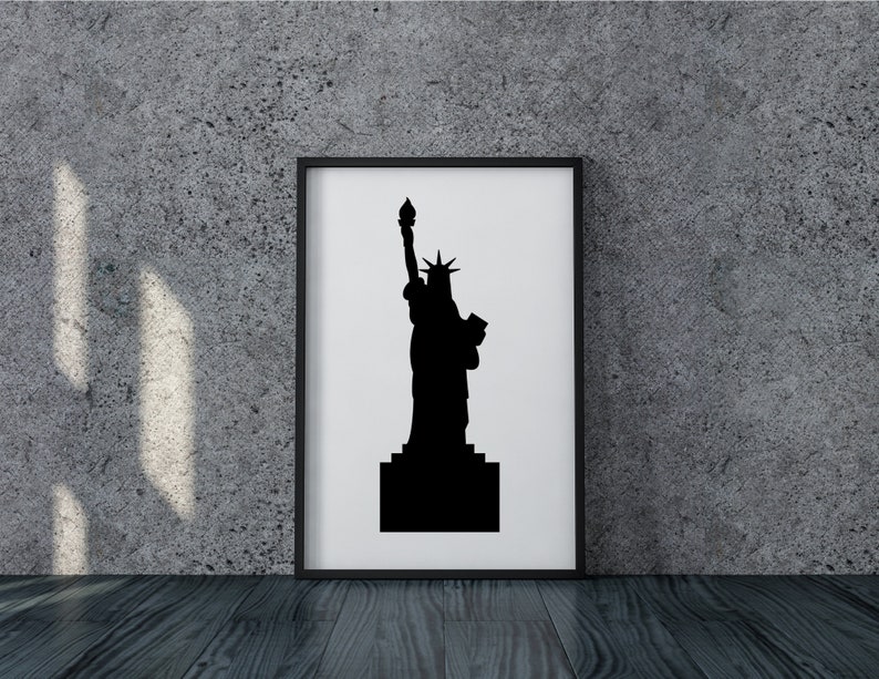 New York Skyline svg, NYC skyline svg Clipart, New York City SVG, Famous City Skyline svg, Clip Art Statue liberty, Cricut, Silhouette, Png image 4
