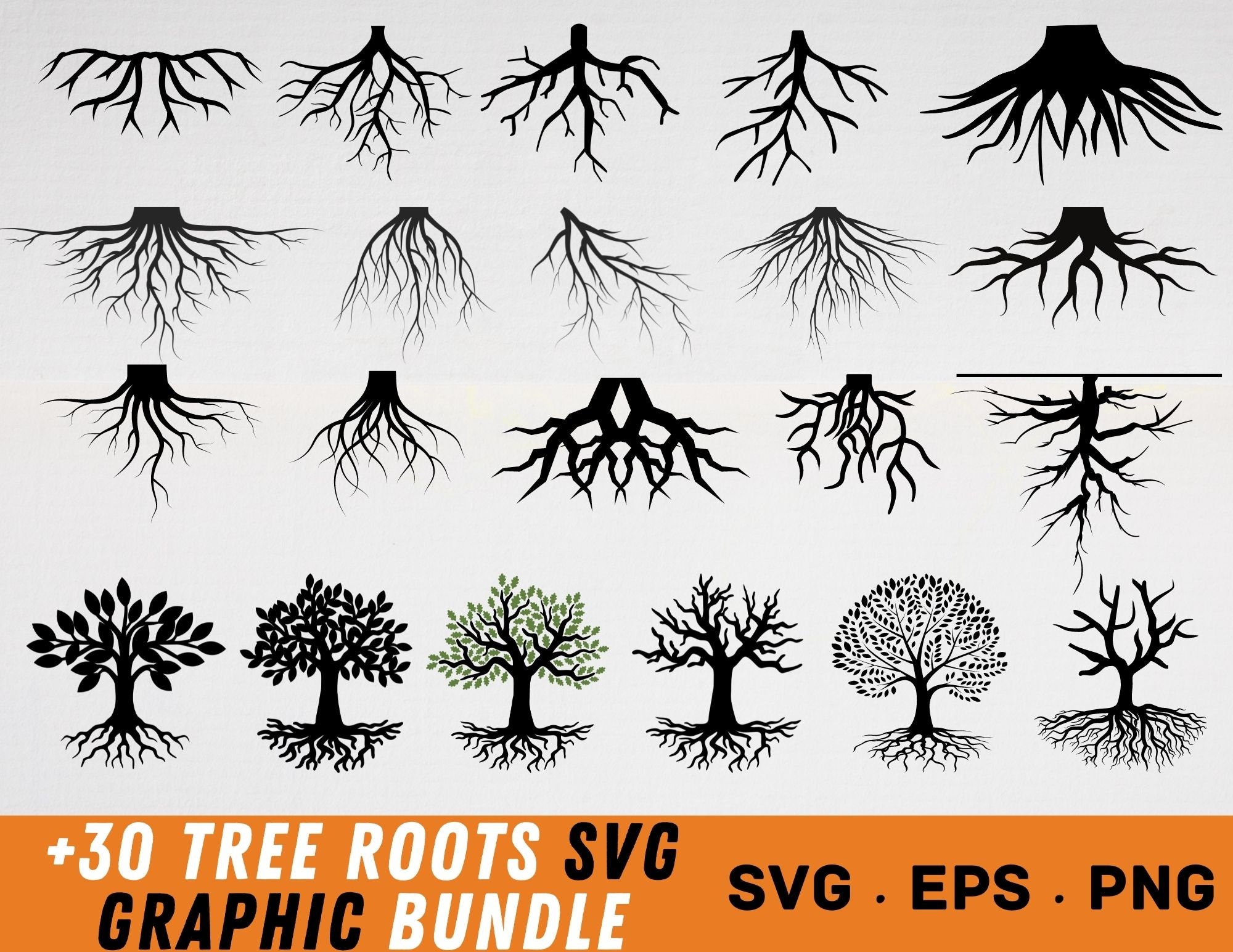 Tree Roots SVG File for Cricut Bundle Collection of Roots - Etsy