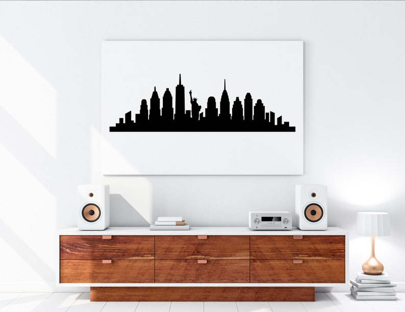 New York Skyline svg, NYC skyline svg Clipart, New York City SVG, Famous City Skyline svg, Clip Art Statue liberty, Cricut, Silhouette, Png image 3