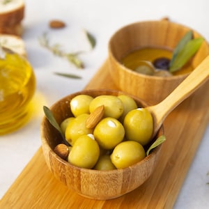 Organic Green Olives Stuffed With Almonds,Almonds Stuffed Olives,Martini Olive,Gourmet Food,Special taste,Snacks,Vegan,300 gr –FREE SHIPPING