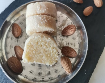 Homemade Traditional Almond Paste: Vegan Marzipan Roll (300 gr)