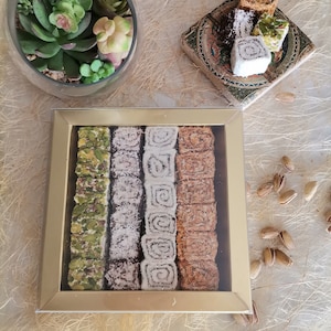 Assorted  Turkish Cremy Delight with Chocolate ,Turkish Praline ,Authentic Handmade Gourmet  Dessert,Special Gift Box ,450 gr-FREE SHIPPING