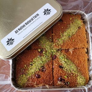 Sobremesa de pistache turca artesanal Kadaif, sabor tradicional, doce fresco e feito diariamente, caixa de presente para confeitaria, caixa de lata de metal, frete grátis