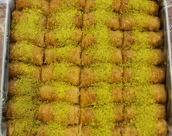 Handgefertigtes Twisted Baklava, Pistazien Baklava, türkisches Baklava, traditioneller Geschmack, süß, Dessert, Geschenk -KOSTENLOSER VERSAND