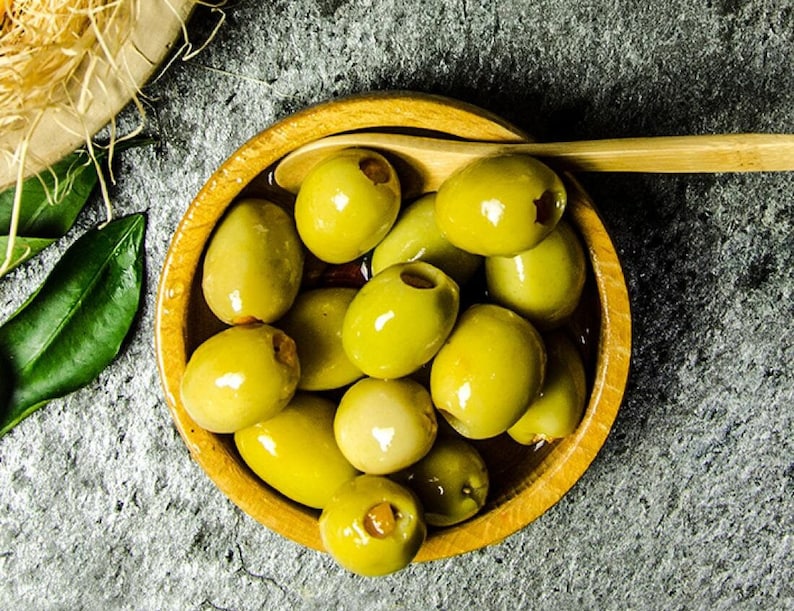 Organic Green Olives Stuffed With Orange Rind Stuffed Etsy