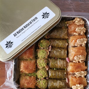 Assorted Gourmet Baklava,Traditional Turkish Baklava,Homemade Baklava,Daily&Freshly Made Sweet,Pastry Gift Box,Metal-Tin Box –FREE SHIPPING