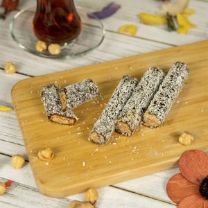 Hazelnut Paste Wrapped Pestil: Organic Mulberry Fruit Leather Snack