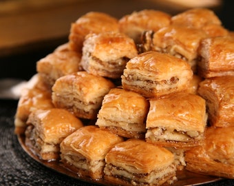 Handmade Walnut Baklava, Turkish Pastry Gift Tin