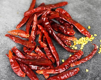 Bio-rote ganze getrocknete Peperoni, sonnengetrocknete Chili-Pfeffer, natürlich getrocknete Cayenne-Pfeffer, würziges Gewürzgewürz, extra scharf-200 gr-KOSTENLOSER VERSAND