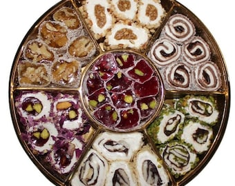 Handmade Turkish Delight Assortment: Gourmet Flavors, Nuts (430 gr)