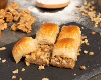 Baklava spécial aux noix fait main, baklava turc aux noix, cadeau des fêtes -450 gr-LIVRAISON GRATUITE