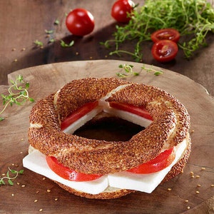 Turkish Simit, Turkish Bagel, Traditional Turkish Food, Savory Sesame ring ,Circular bread ,Gevrek,Pack of 4 pcs