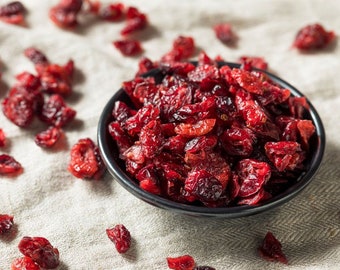 Organic Dried Cranberries: Unsweetened Vegan Snack (180gr)