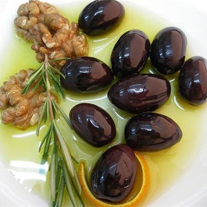 Kalamata Large Olives Whole ,Kalamon Olives, Black Olives, Healthy Snack, Mediterranean Diet, Vegan , Gluten Free, 400 gr FREE SHIPPING