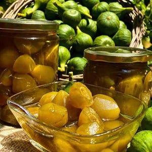 Ganze Feigenkonserven, hausgemachte frische grüne Feigenmarmelade, Bio-Früchten, Obst-Dessert, Gourmet-Vegan-Essen, Geschenk 13,4 Unzen / Glas - KOSTENLOSER VERSAND
