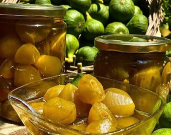 Whole Fig Preserves,Homemade Fresh Green Fig jam,Organic Fruits Preserve ,Fruit Dessert,Gourmet Vegan Food,Gift 13,4oz/ Jar- FREE SHIPPING