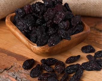 Organic Seeded Dried Black Grape , Seeded Black Raisins-Dry Black Grape,Turkish Sun Dried Anthap Black Raisins with Seed - FREE SHIPPING