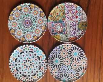 Set mit 4 Türkischen Mandala-Untersetzern