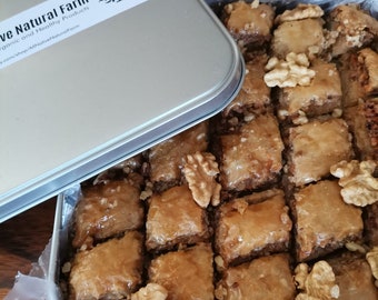 Special Homemade Baklava W/Walnut ,Turkish Baklava with Walnut,Holiday Gift ,Dessert,Daily&Freshly Made Sweet,Pastry Gift Tin Box-FREE SHPMT