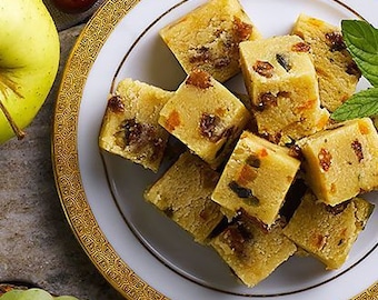 Turkish Summer Halva with Sun-Dried Fruits, Vegan Tahini Dessert