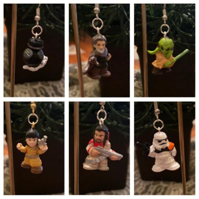 Tiny star wars micro force dangle dangly earrings