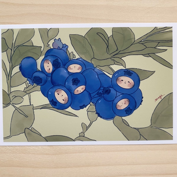 Clustered Blueberry Art Print