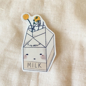 Flower Milk Carton Sticker