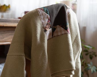 Patchwork-trui in grijs