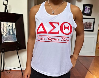 Delta Sigma Theta Tank Top | Work Out Tank Top | Fitness Tank Top | Racer Back Tank