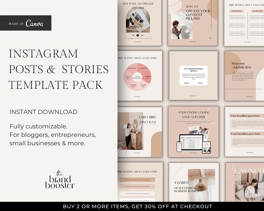 80 Instagram Templates for Canva Instagram Post Template - Etsy