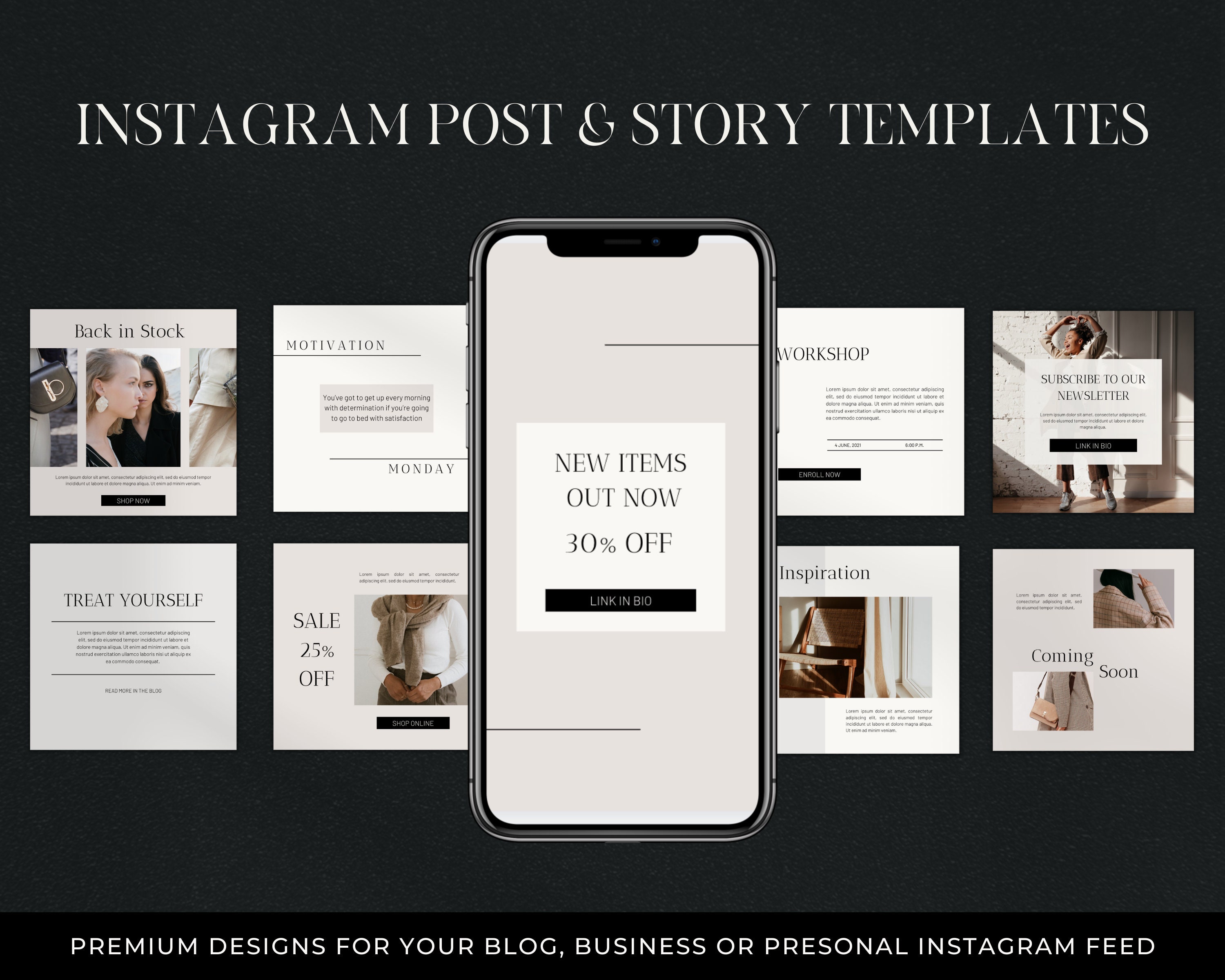 Canva Template for Blogger and Small Business Instagram Post - Etsy