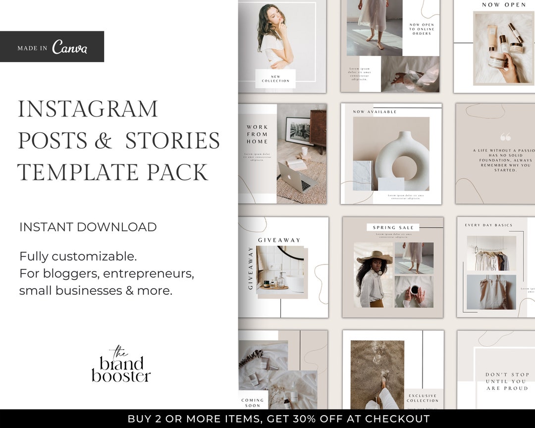 Instagram Post Templates Canva Canva Template for Bloggers - Etsy UK