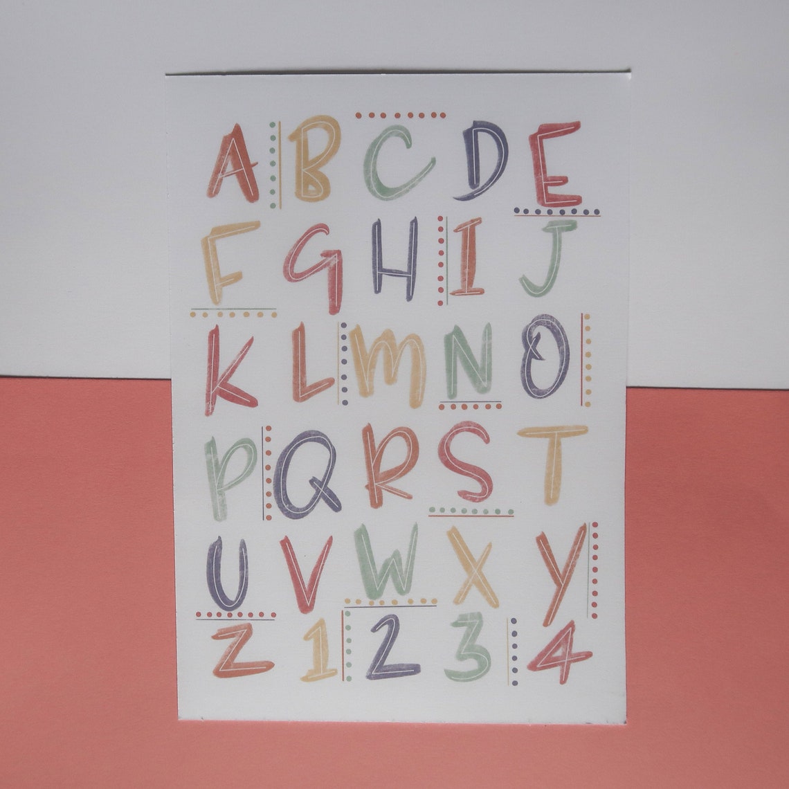 Pastel Alphabet Print | Etsy