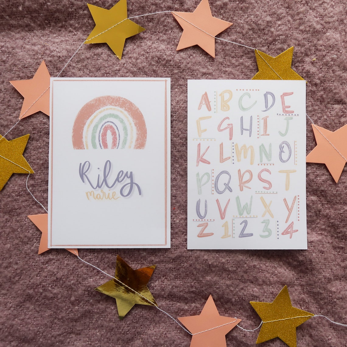 Pastel Alphabet Print Etsy