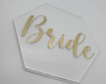 Personalised Hexagon Acrylic Place Cards