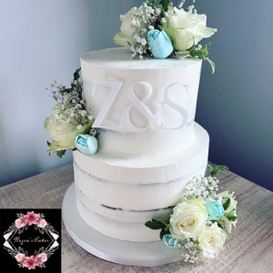 Wedding Initials Monogram Acrylic Cake Topper image 2