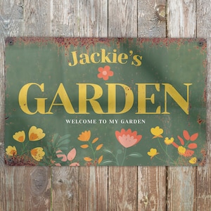 Garden Sign / Personalised Sign / Rustic Sign / Gardening / Custom / Gift for Her / Gift for Him / Mother's Day / Father's Day