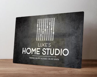 Personalised Home Studio Sign – Custom Metal Content Creator Decor – Podcast & Creative Studio Art in A5, A4, A3