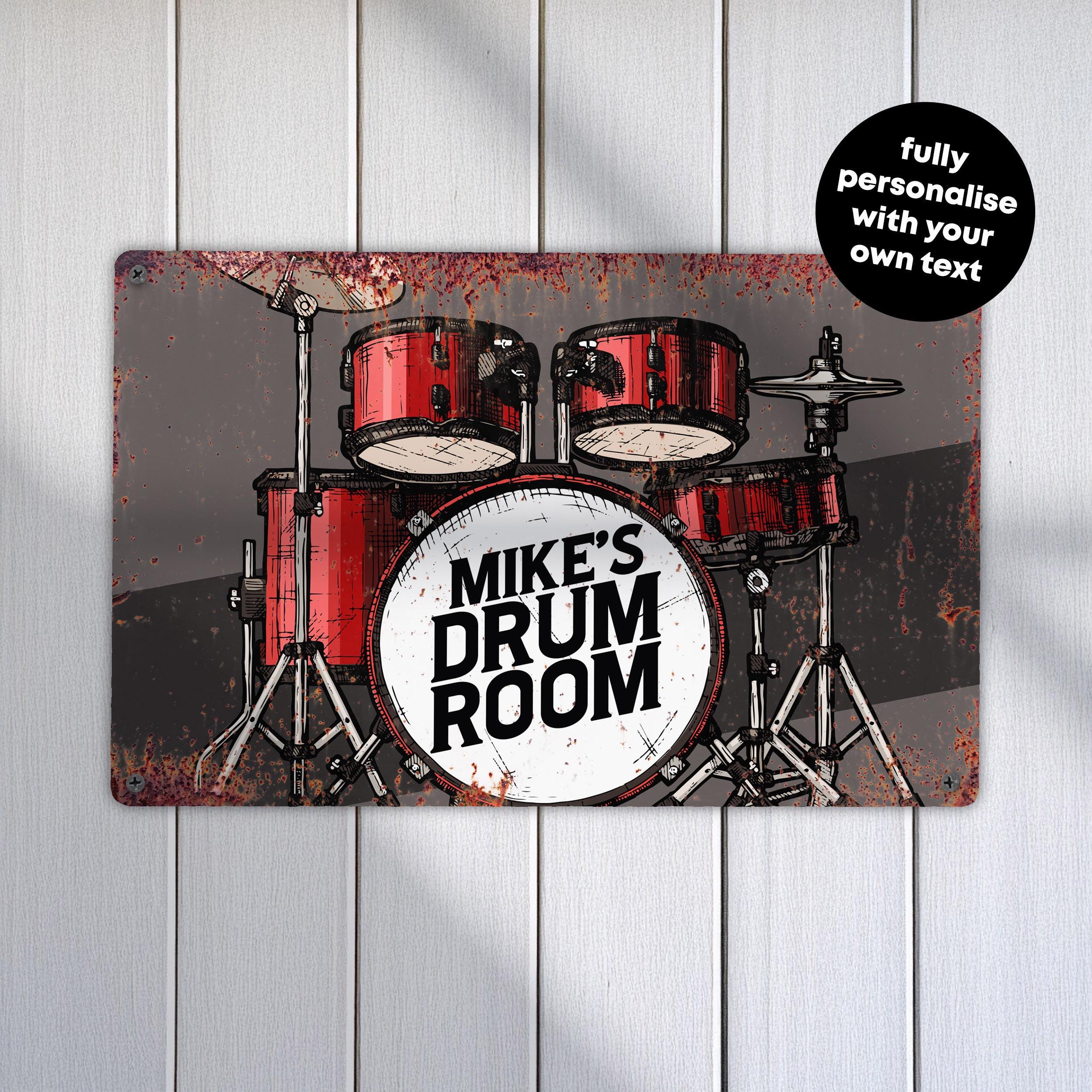 Enseigne Métal Personnalisée Pour Batteur - Prénom Sur Tambour - Décoration Murale