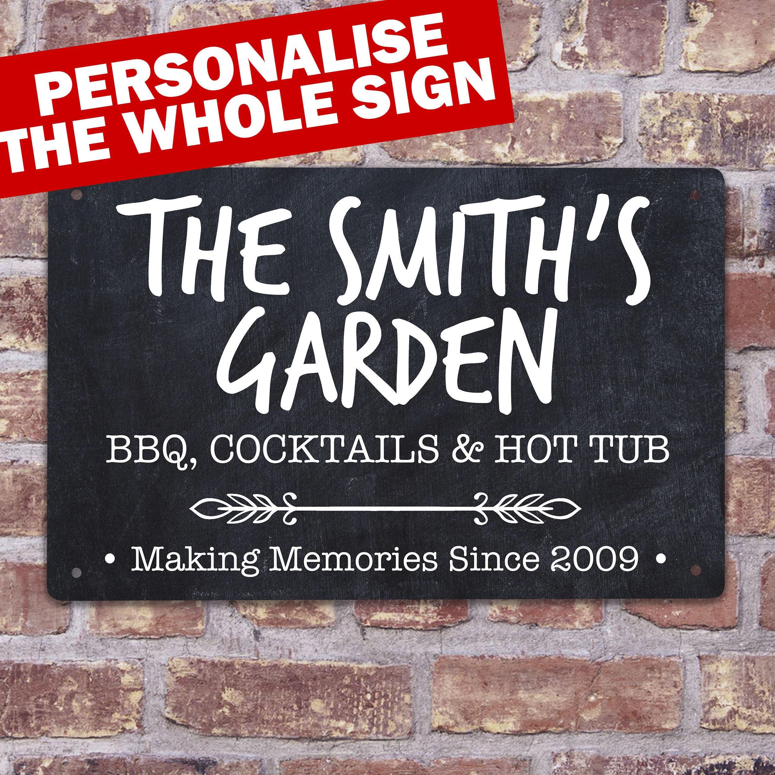 Personalised Garden Sign Metal Wall Plaque Metal Wall Sign Etsy