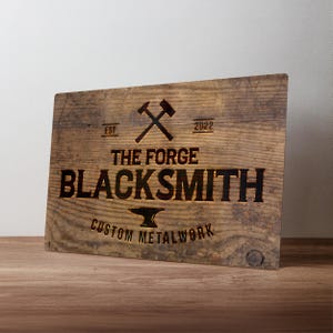 Personalised Blacksmith Workshop Sign – Custom Metal Forge Decor – Metalwork Gift in A5, A4, A3