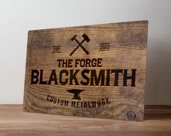 Personalised Blacksmith Workshop Sign – Custom Metal Forge Decor – Metalwork Gift in A5, A4, A3