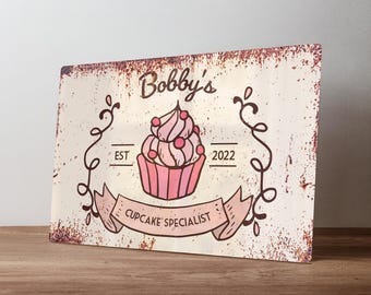 Personalised Cake Shed Metal Sign – Custom Cakery Wall Art – Bakery Decor in A5, A4, A3