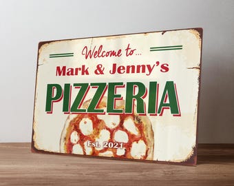 Personalised Pizzeria Sign – Custom Metal Pizza Oven Decor – Outdoor Kitchen & Garden Wall Art in A5, A4, A3