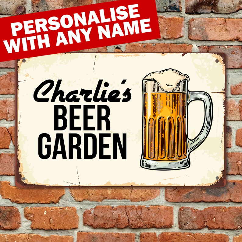 Personalised Beer Garden Sign Personalised Plaque Gift for Etsy
