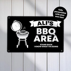 Personalised Metal BBQ Sign: Rustic Outdoor Barbecue Plaque