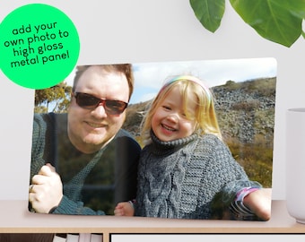 Personalised Glossy Metal Photo Print – Custom Aluminium Picture Panel – Unique Desktop or Wall Art Gift in A5, A4, A3